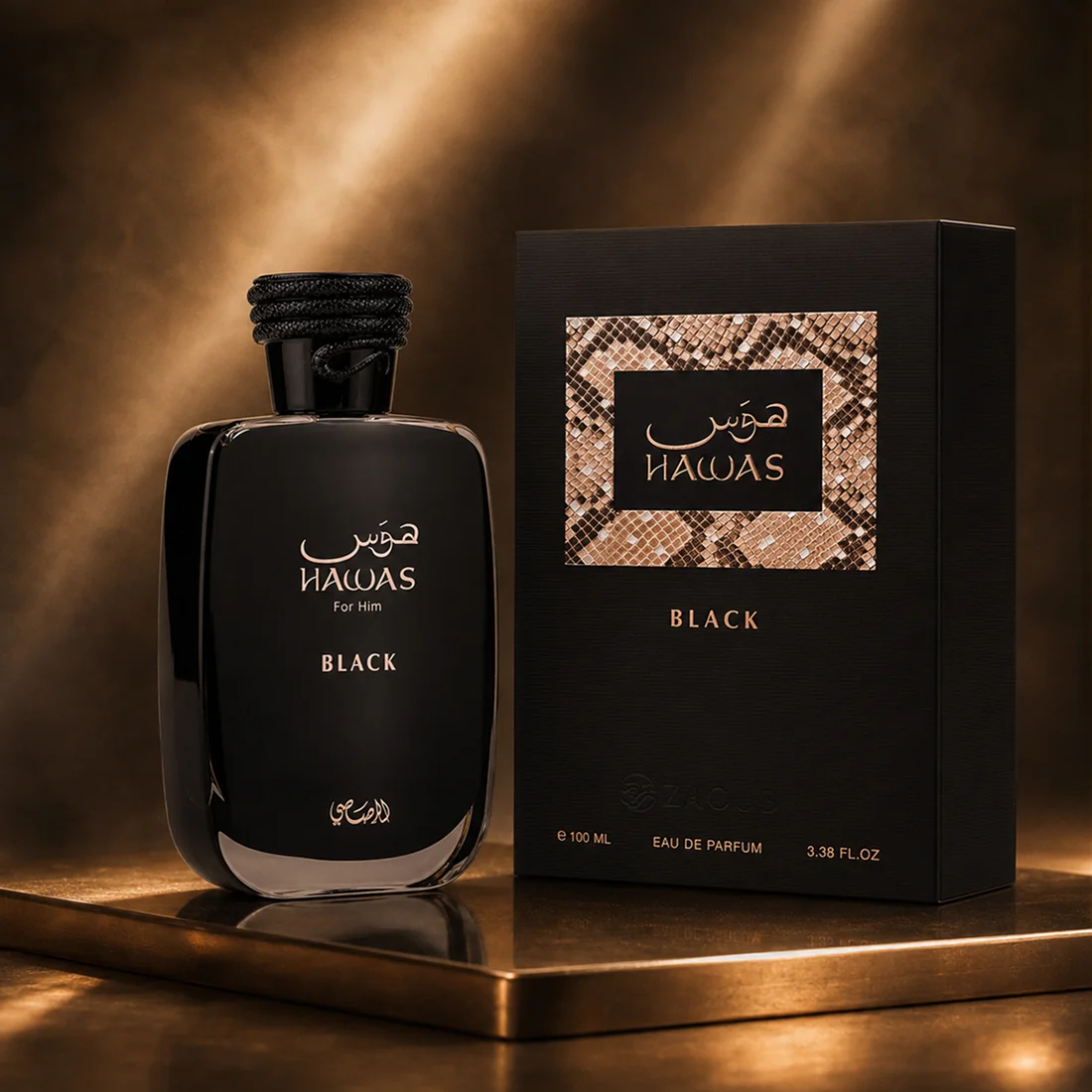 Rasasi Hawas Black for Men – Long Lasting Eau de Parfum 100ml Rasasi Hawas Black for Him Eau de Parfum 100ml - Image 1