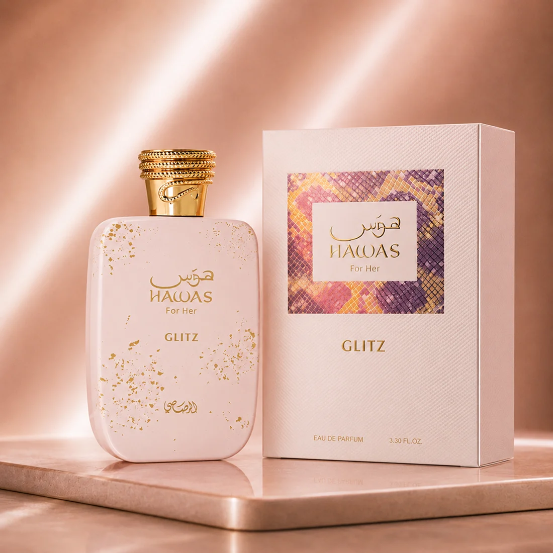 Rasasi Hawas Glitz EDP 100ml – Women's Perfume | Pear Caramel Vanilla | Sweet Long Lasting Rasasi Hawas Glitz for Her Eau de Parfum 100ml - Image 1